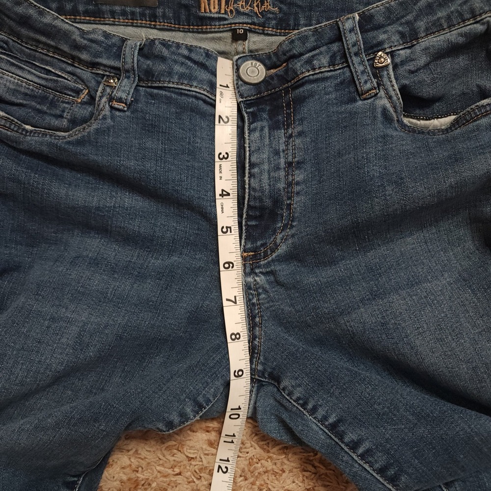 Kut from the Kloth Katy Boyfriend Jeans Womens 10 Blue Medium Wash Straight Leg - Picture 6 of 10